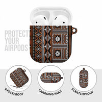 Fiji Masi Tapa Pattern Orange AirPods Case LT01 - Polynesian Pride