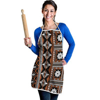 Fiji Masi Tapa Pattern Orange Apron LT01 - Polynesian Pride