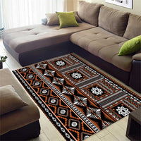 Fiji Masi Tapa Pattern Orange Area Rug LT01 - Polynesian Pride