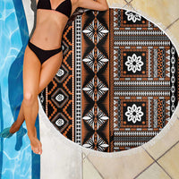 Fiji Masi Tapa Pattern Orange Beach Blanket LT01 - Polynesian Pride