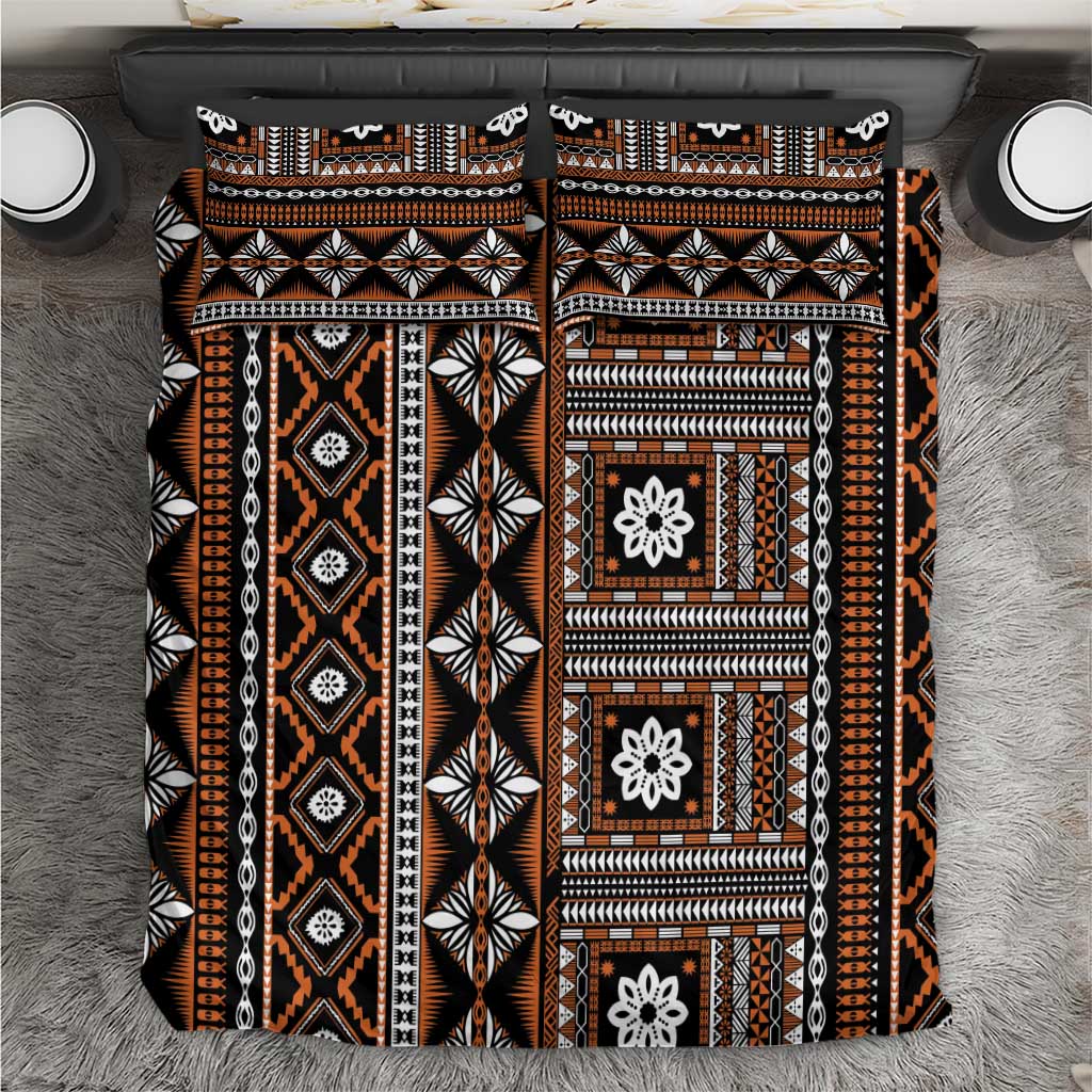 Fiji Masi Tapa Pattern Orange Bedding Set LT01 Orange - Polynesian Pride