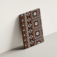 Fiji Masi Tapa Pattern Orange Canvas Wall Art LT01 - Polynesian Pride