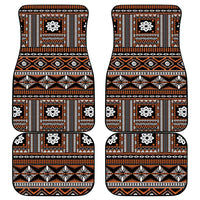Fiji Masi Tapa Pattern Orange Car Mats LT01 - Polynesian Pride