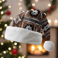 Fiji Masi Tapa Pattern Orange Christmas Santa Hat LT01 Without Fur Orange - Polynesian Pride