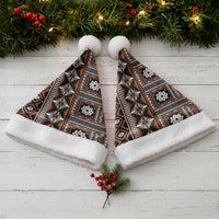 Fiji Masi Tapa Pattern Orange Christmas Santa Hat LT01 - Polynesian Pride