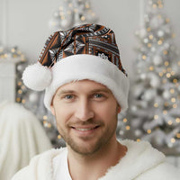Fiji Masi Tapa Pattern Orange Christmas Santa Hat LT01 - Polynesian Pride