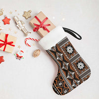 Fiji Masi Tapa Pattern Orange Christmas Stocking LT01 - Polynesian Pride
