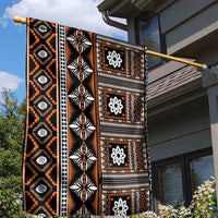 Fiji Masi Tapa Pattern Orange Garden Flag LT01 - Polynesian Pride