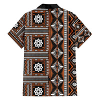 Fiji Masi Tapa Pattern Orange Hawaiian Shirt LT01 - Polynesian Pride