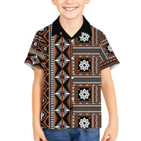 Fiji Masi Tapa Pattern Orange Hawaiian Shirt LT01 - Polynesian Pride