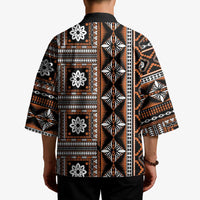 Fiji Masi Tapa Pattern Orange Kimono LT01 - Polynesian Pride