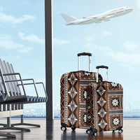 Fiji Masi Tapa Pattern Orange Luggage Cover LT01 - Polynesian Pride