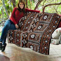 Fiji Masi Tapa Pattern Orange Quilt LT01 - Polynesian Pride