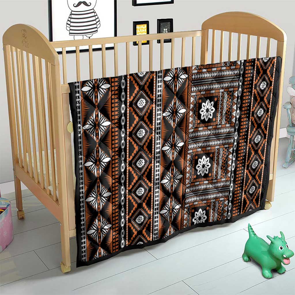 Fiji Masi Tapa Pattern Orange Quilt LT01 - Polynesian Pride