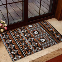 Fiji Masi Tapa Pattern Orange Rubber Doormat LT01 - Polynesian Pride
