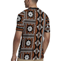 Fiji Masi Tapa Pattern Orange Rugby Jersey LT01 - Polynesian Pride