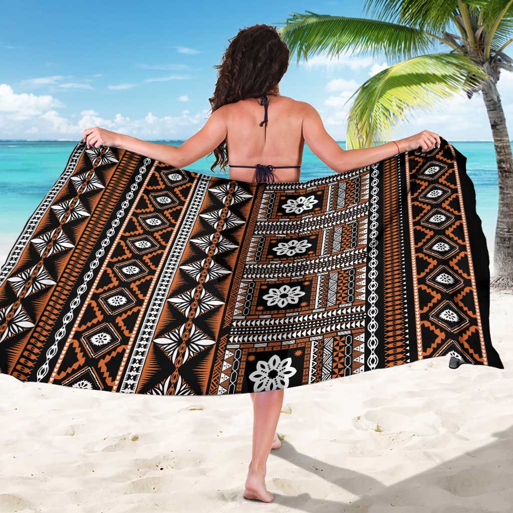 Fiji Masi Tapa Pattern Orange Sarong LT01 - Polynesian Pride