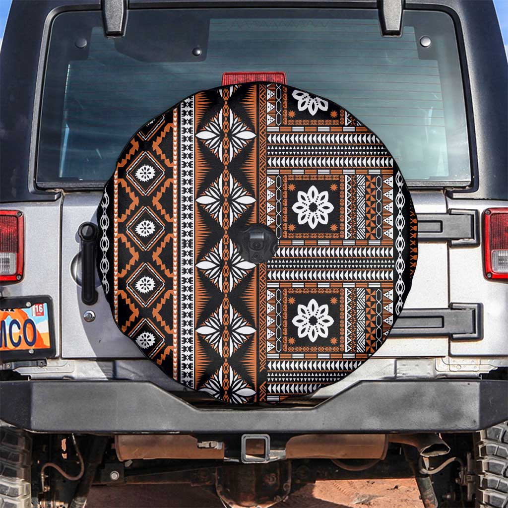 Fiji Masi Tapa Pattern Orange Spare Tire Cover LT01 Orange - Polynesian Pride