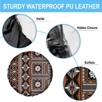 Fiji Masi Tapa Pattern Orange Spare Tire Cover LT01 - Polynesian Pride