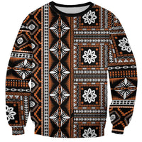 Fiji Masi Tapa Pattern Orange Sweatshirt LT01 Unisex Orange - Polynesian Pride