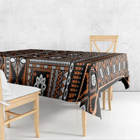 Fiji Masi Tapa Pattern Orange Tablecloth LT01 - Polynesian Pride