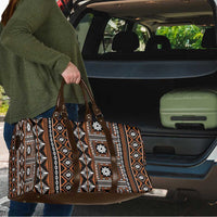 Fiji Masi Tapa Pattern Orange Travel Bag LT01 - Polynesian Pride