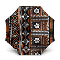 Fiji Masi Tapa Pattern Orange Umbrella LT01 One Size Folded 11.42 inch Opened Diameter 37.4 inch Orange - Polynesian Pride