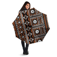 Fiji Masi Tapa Pattern Orange Umbrella LT01 - Polynesian Pride