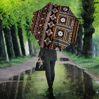 Fiji Masi Tapa Pattern Orange Umbrella LT01 - Polynesian Pride