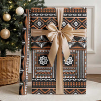 Fiji Masi Tapa Pattern Orange Wrapping Paper LT01 - Polynesian Pride