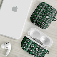 Fiji Masi Tapa Pattern Green AirPods Case LT01 - Polynesian Pride