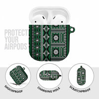 Fiji Masi Tapa Pattern Green AirPods Case LT01 - Polynesian Pride