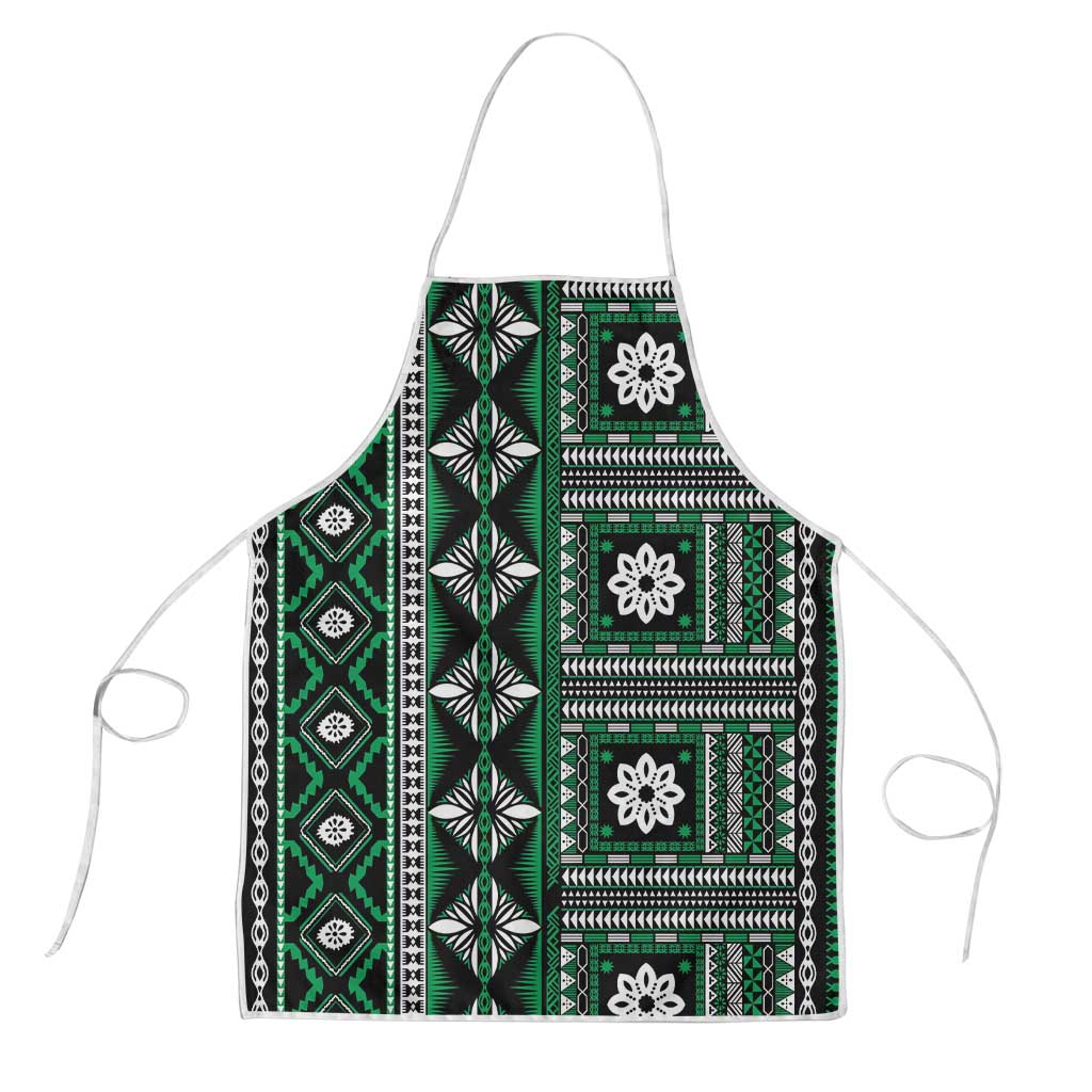 Fiji Masi Tapa Pattern Green Apron LT01 Green - Polynesian Pride