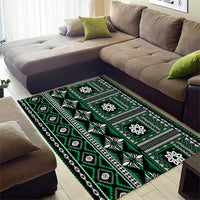 Fiji Masi Tapa Pattern Green Area Rug LT01 - Polynesian Pride