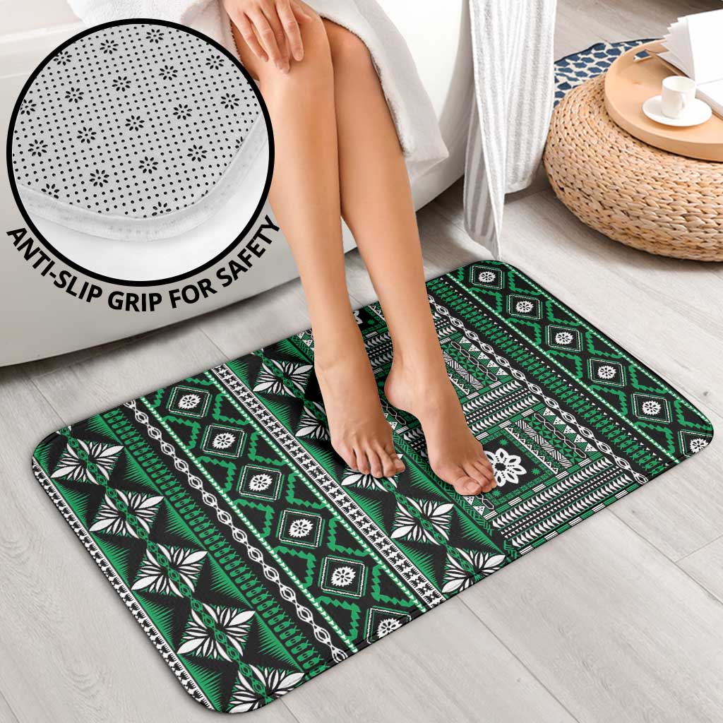 Fiji Masi Tapa Pattern Green Bathroom Set LT01 - Polynesian Pride