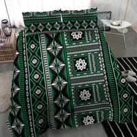 Fiji Masi Tapa Pattern Green Bedding Set LT01 - Polynesian Pride
