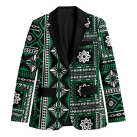 Fiji Masi Tapa Pattern Green Blazer LT01 Unisex Green - Polynesian Pride