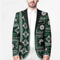 Fiji Masi Tapa Pattern Green Blazer LT01 - Polynesian Pride