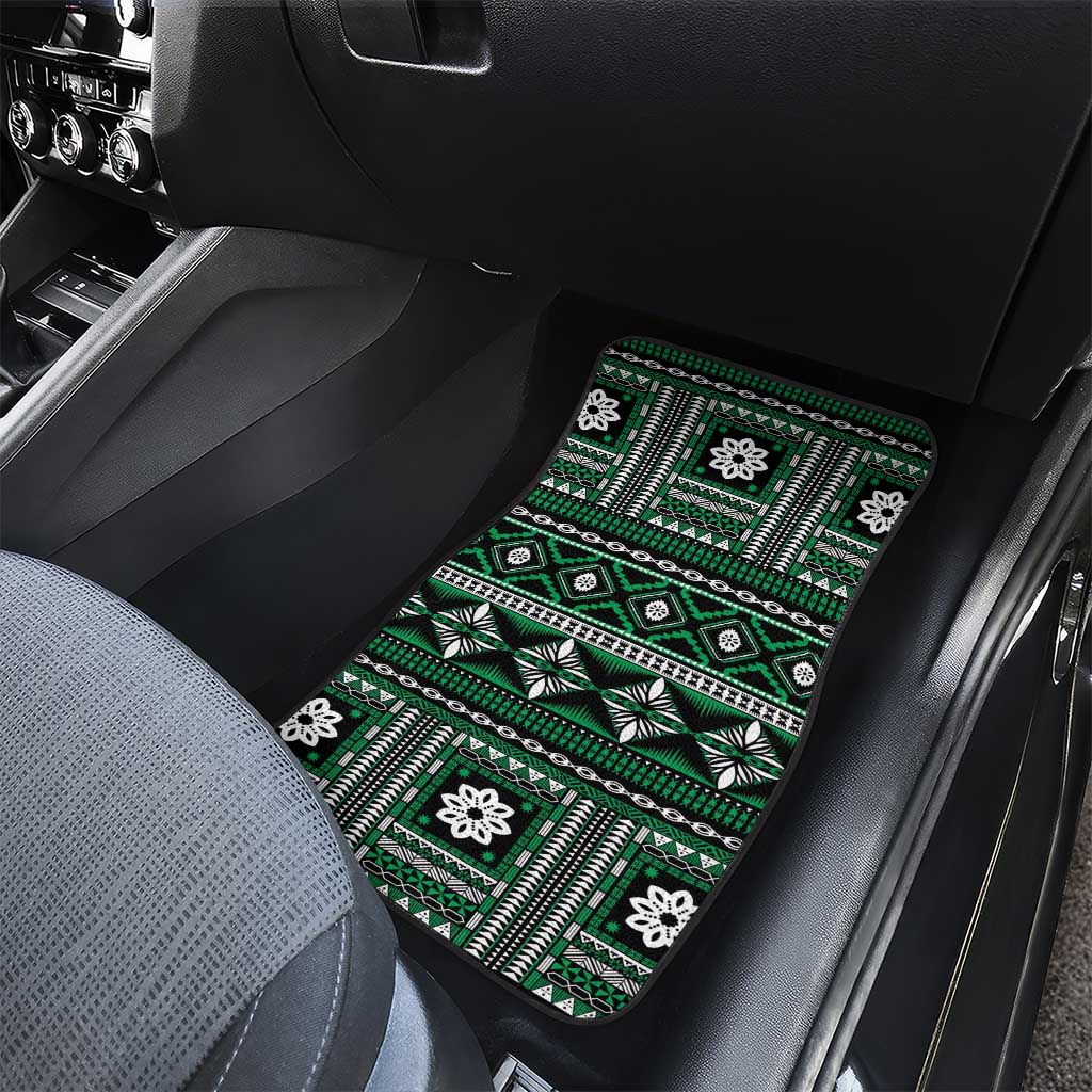 Fiji Masi Tapa Pattern Green Car Mats LT01 - Polynesian Pride