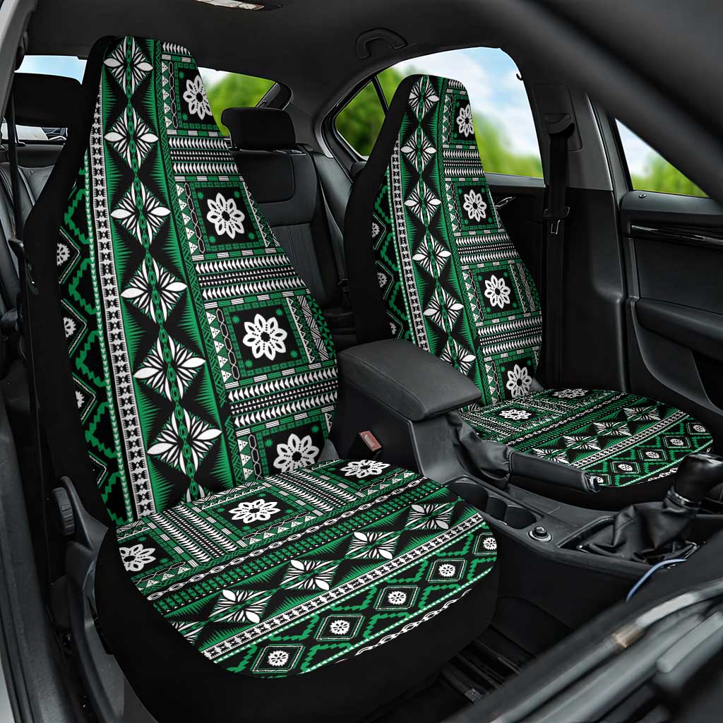 Fiji Masi Tapa Pattern Green Car Seat Cover LT01 One Size Green - Polynesian Pride