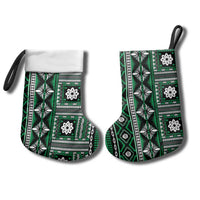 Fiji Masi Tapa Pattern Green Christmas Stocking LT01 - Polynesian Pride