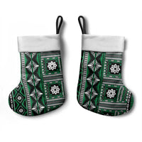 Fiji Masi Tapa Pattern Green Christmas Stocking LT01 - Polynesian Pride