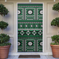 Fiji Masi Tapa Pattern Green Door Cover LT01 Green - Polynesian Pride