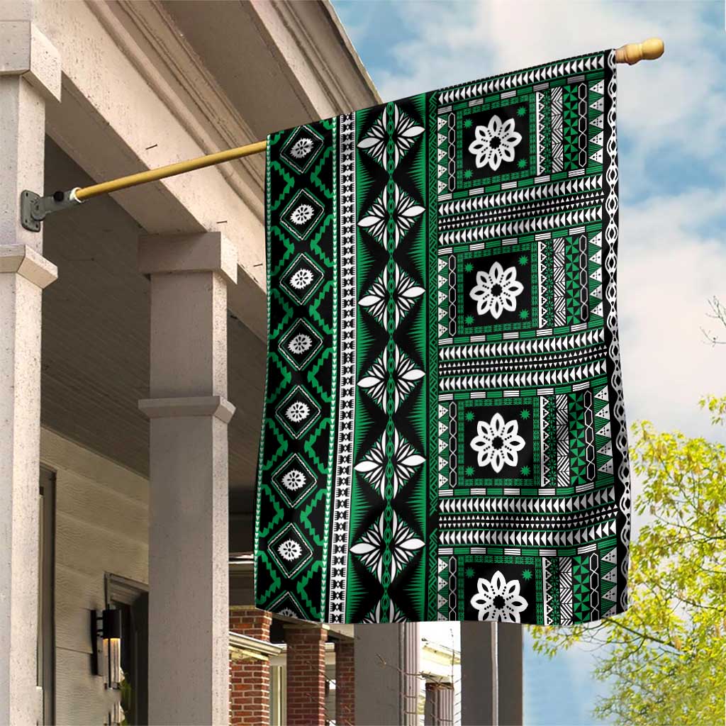 Fiji Masi Tapa Pattern Green Garden Flag LT01 House Flag Green - Polynesian Pride