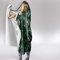 Fiji Masi Tapa Pattern Green Hooded Blanket LT01 - Polynesian Pride