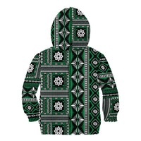 Fiji Masi Tapa Pattern Green Kid Hoodie LT01 - Polynesian Pride