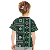 Fiji Masi Tapa Pattern Green Kid T Shirt LT01 - Polynesian Pride