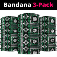 Fiji Masi Tapa Pattern Green Neck Gaiter LT01 package One Size: 25*50cm Green - Polynesian Pride