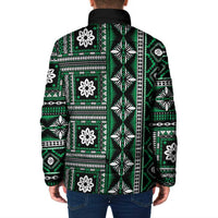 Fiji Masi Tapa Pattern Green Padded Jacket LT01 - Polynesian Pride