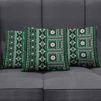 Fiji Masi Tapa Pattern Green Pillow Cover LT01 - Polynesian Pride